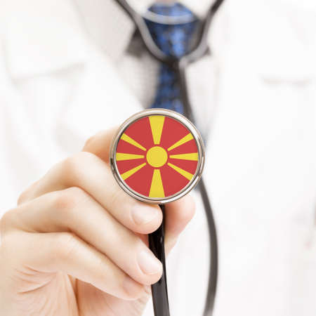 National flag on stethoscope conceptual series - Republic of Macedoniaの写真素材