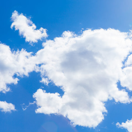 Cumulus clouds and blue sky - outdoors shoot