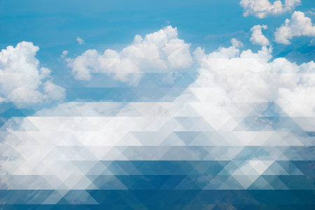Clouds and blue sky - creative mosaic