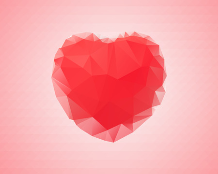 Abstract red heart on pale red backgroundの写真素材