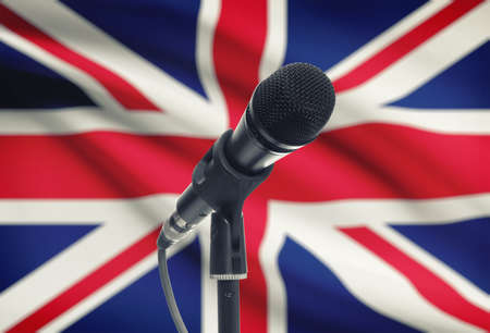 Microphone with national flag on background series - United Kingdomの写真素材