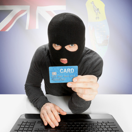 Cybercrime concept with flag - Saint Helenaの写真素材
