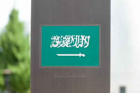 National flags on pole series - Saudi Arabiの写真素材