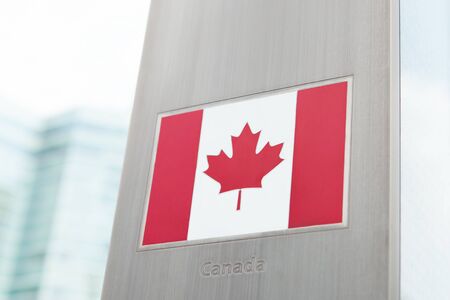 Series of national flags on pole - Canadaの写真素材