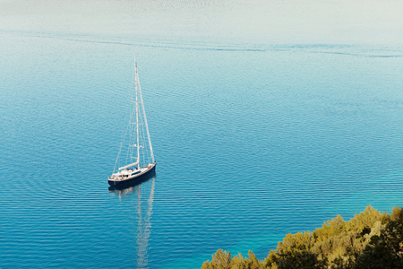 Yatch moored near Split city - Croatiaの写真素材