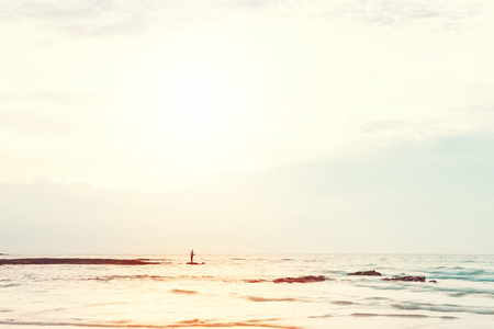 JEJU ISLAND, SOUTH KOREA: Fisherman trying to catch fishes from early morning at Jeju Island - South Koreaの写真素材