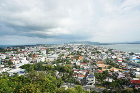 sky view of hatyai in Thailandの写真素材