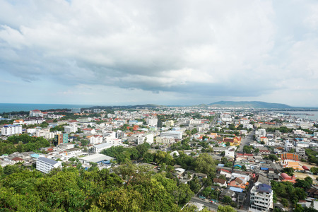 sky view of hatyai in Thailandの写真素材