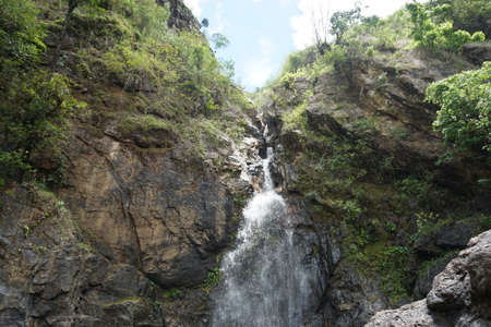 Waterfall in the forest on the mountain. Waterfall in the forest.の写真素材