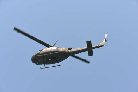 helicopter in flightの写真素材