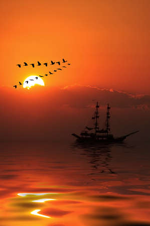 sunset in the cloudsの写真素材