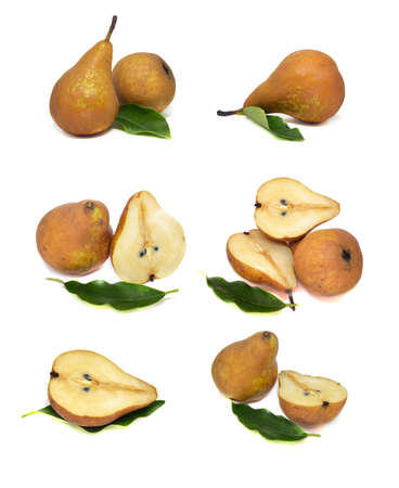 pears isolated on white backgroundの写真素材