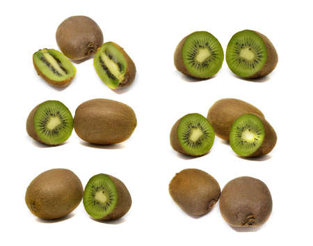 Kiwi fruit isolated on white background, macroの写真素材