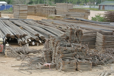 Reinforcement bars - Steel rods or bars used to reinforce concreteの写真素材