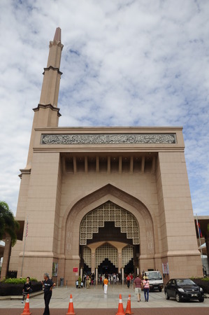 Putra Mosque located at Putrajaya Malaysia. It was the first mosque built in Putrajaya.のeditorial素材