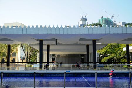 National Mosque of Malaysia a.k.a. Masjid Negara on February 15, 2014 at Kuala Lumpur, Malaysia. It was built in 1965 and has a capacity of 15,000 people\'s.のeditorial素材