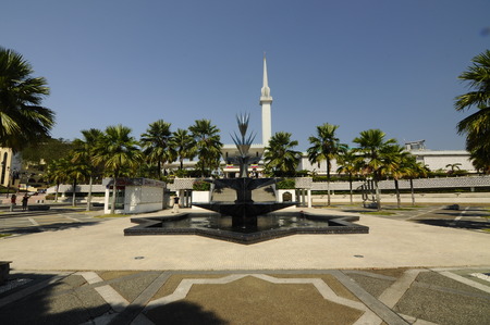 National Mosque of Malaysia a.k.a. Masjid Negara on February 15, 2014 at Kuala Lumpur, Malaysia. It was built in 1965 and has a capacity of 15,000 people\'s.の写真素材