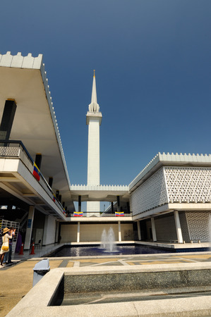 National Mosque of Malaysia a.k.a. Masjid Negara on February 15, 2014 at Kuala Lumpur, Malaysia. It was built in 1965 and has a capacity of 15,000 people\'s.の写真素材