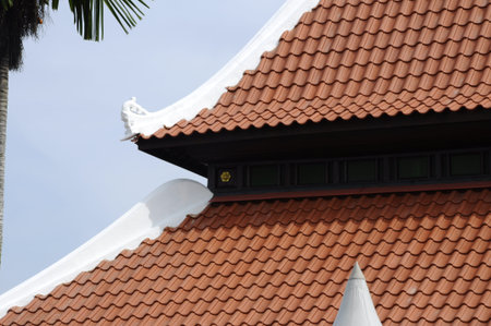 Roof detail of Masjid Kampung Hulu in Malacca, Malaysia