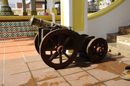 Cannon at Masjid Kampung Hulu in Malacca, Malaysiaのeditorial素材