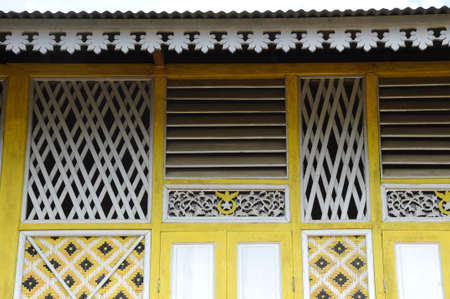 Window detail at Masjid Ihsaniah Iskandariah at Kuala Kangsarのeditorial素材