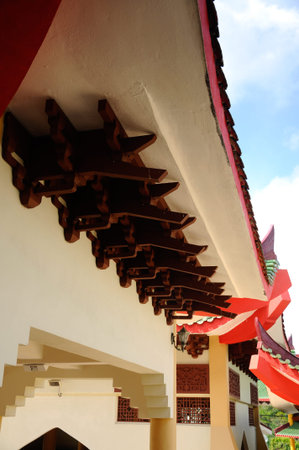 Architectural detail of The Masjid Jubli Perak Sultan Ismail Petra in Rantau Panjang, Kelantan,...