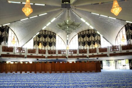 Interior of Negeri Sembilan State Mosque in Negeri Sembilan, Malaysiaのeditorial素材
