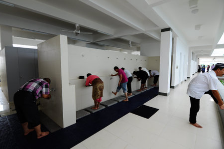 Ablution of The Cyberjaya Mosque, the first Green Platinum Certificate Mosque built in Malaysia. It...