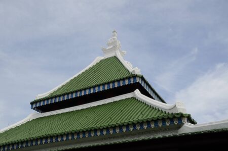 Roof of Kampung Kling Mosque in Malacca, Malaysiaの写真素材