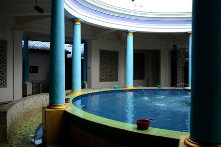 Ablution of The Sultan Ibrahim Jamek Mosque. The mosque was built on 1927 and stand near the mouth of the Muar River at Muar Town, Johore, Malaysia. The mosque design has British influences.のeditorial素材