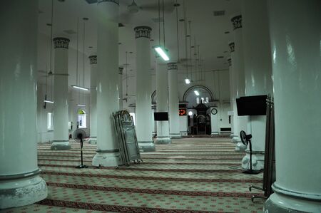Interior of The Abidin Mosque in Kuala Terengganu, Malaysia. It was Terengganu old state royal mosque built by Sultan Zainal Abidin II between 1793 and 1808. The mosque, which is also known as the White Mosque or the Big Mosque.のeditorial素材