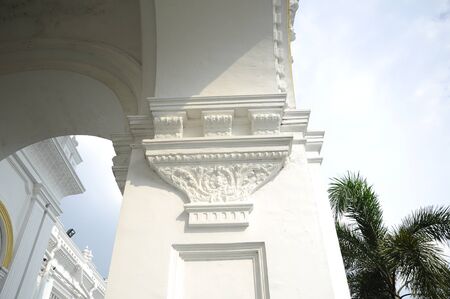Architectural detail of Sultan Abu Bakar State Mosque in Johor Bharu Malaysiaの写真素材