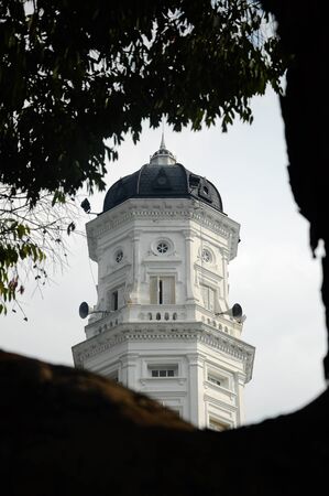 Minaret of Sultan Abu Bakar State Mosque in Johor Bharu Malaysiaの写真素材