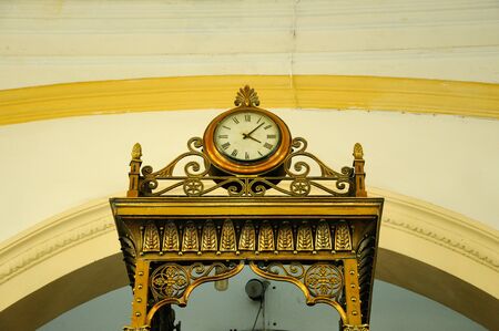 Mimbar detail at Architectural detail of Sultan Abu Bakar State Mosque in Johor Bharu Malaysiaのeditorial素材