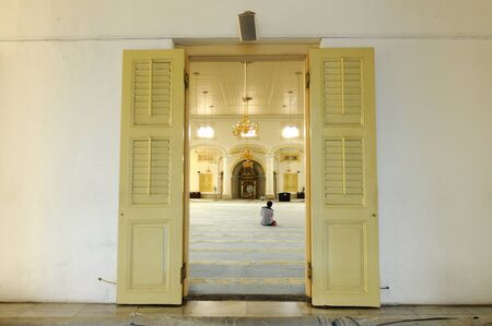 Interior of Architectural detail of Sultan Abu Bakar State Mosque in Johor Bharu Malaysiaのeditorial素材
