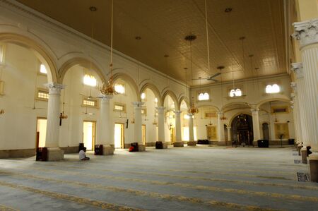 Interior of Architectural detail of Sultan Abu Bakar State Mosque in Johor Bharu Malaysiaのeditorial素材