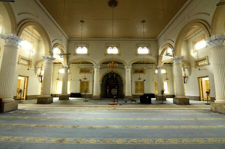 Interior of Architectural detail of Sultan Abu Bakar State Mosque in Johor Bharu Malaysiaのeditorial素材