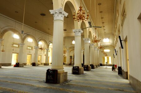 Interior of Sultan Abu Bakar State Mosque in Johor Bharu Malaysiaのeditorial素材