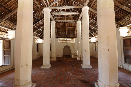 Interior of The Old Mosque of Pengkalan Kakap located in Merbok Kedah Malaysia. It was build around 1800 with traditional Malay architectural style and considered as oldest Mosque in Pengkalan Kalap Kedah Malaysia.のeditorial素材