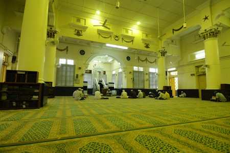 Interior of The Muhammadi Mosque The Kelantan State Mosque in Kelantan Malaysiaのeditorial素材
