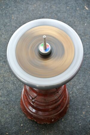 Gasing or tops spinning, is a traditional games popular among Malay Native people.の写真素材