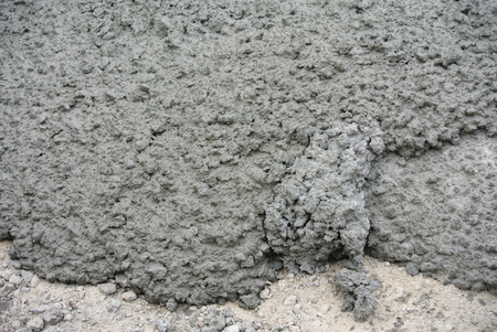 SELANGOR, MALAYSIA -JULY 26, 2016: The wet concrete is poured on a steel reinforcement bar to form strong floor slabs called Reinforce Concrete Slab.のeditorial素材