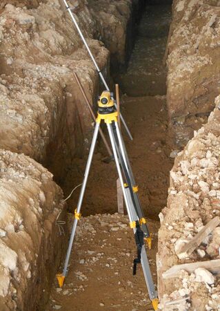 JOHOR, MALAYSIA -JULY 21, 2016: A survey equipment used by land surveyor at construction site to determine and levels and positions.のeditorial素材