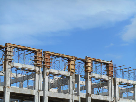SEREMBAN, MALAYSIA -JANUARY 15, 2017: Building structure and wall under construction at the...