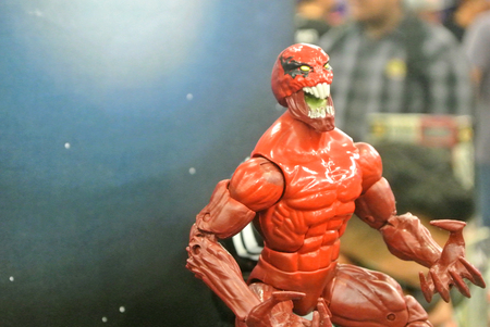 KUALA LUMPUR, MALAYSIA -MARCH 31, 2018: Selected focused of Marvel Comic action figure call Spider-man. He was one of the Avengers team. Action figures gather together by collector.のeditorial素材