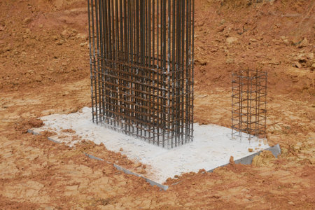 Building's pile cap at the construction site. It was part of the building foundation design....