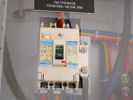 SELANGOR, MALAYSIA -AUGUST 19, 2020: Electrical distribution board and its component in the...