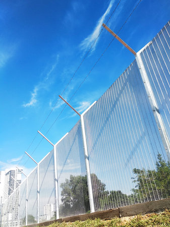 Anti-climb fencing made from galvanized iron install at the perimeter or boundary of the property to...
