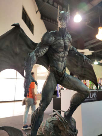 KUALA LUMPUR, MALAYSIA -MARCH 31, 2018: Fictional character from Batman movies by DC movies and comic. Batman action figure toys in various sizes display for the public.のeditorial素材