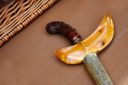 SEREMBAN, MALAYSIA -MAY 01, 2017: Keris is a traditional weapon of the Malay community in Malaysia. Made manually by using the selected iron. The handle is made of wood or ivory.のeditorial素材